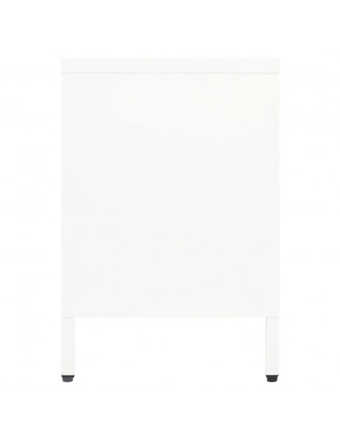 Mobile TV Bianco 105x35x52 cm in Acciaio e Vetro