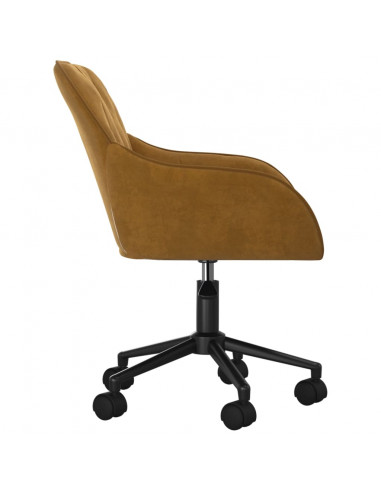 Sedia da Ufficio Girevole Marrone in Velluto