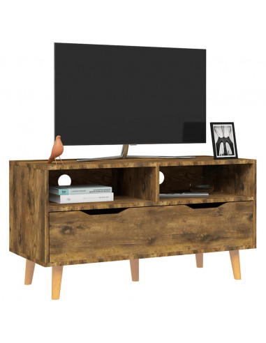 Mobile Porta TV Rovere Fumo 90x40x48,5 cm Legno Multistrato