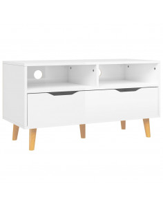 Mobile Porta TV Bianco Lucido 90x40x48,5 cm Legno Multistrato 2