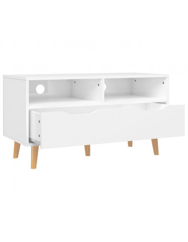 Mobile Porta TV Bianco Lucido 90x40x48,5 cm Legno Multistrato