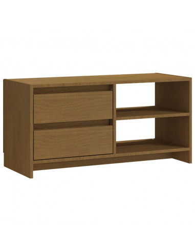 Mobile Porta TV Marrone Miele 80x31x39 cm in Legno di Pino