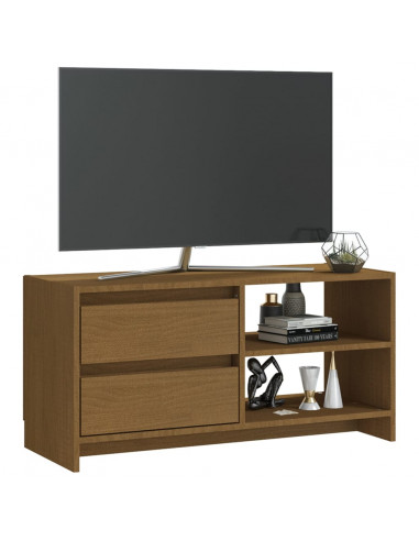 Mobile Porta TV Marrone Miele 80x31x39 cm in Legno di Pino