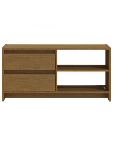 Mobile Porta TV Marrone Miele 80x31x39 cm in Legno di Pino