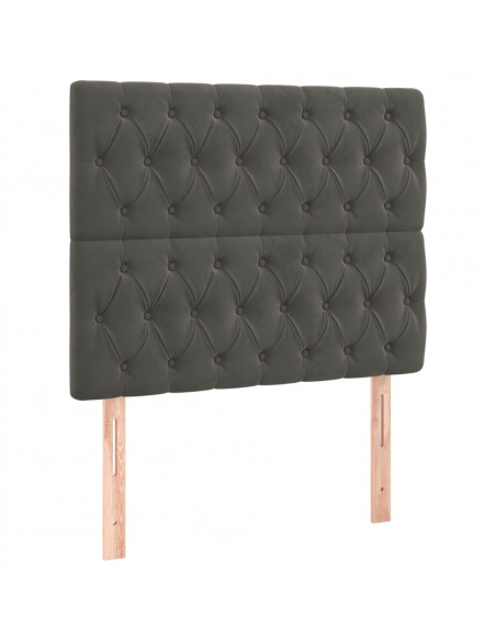 Giroletto a Molle con Materasso Grigio Scuro 90x190 cm Velluto