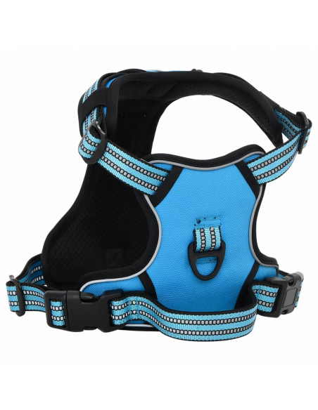 Pettorina per Cani con Strisce Riflettenti Regolabile Blu XL