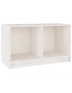 Mobile Porta TV Bianco 70x33x42 cm in Legno Massello di Pino 2