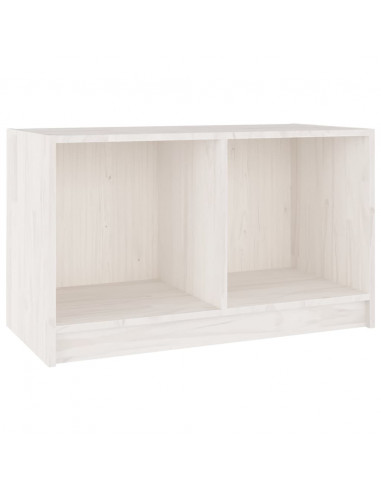 Mobile Porta TV Bianco 70x33x42 cm in Legno Massello di Pino