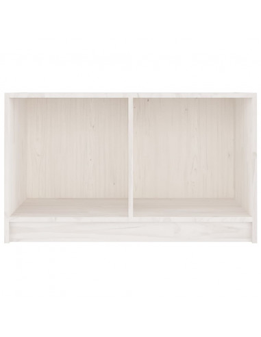 Mobile Porta TV Bianco 70x33x42 cm in Legno Massello di Pino