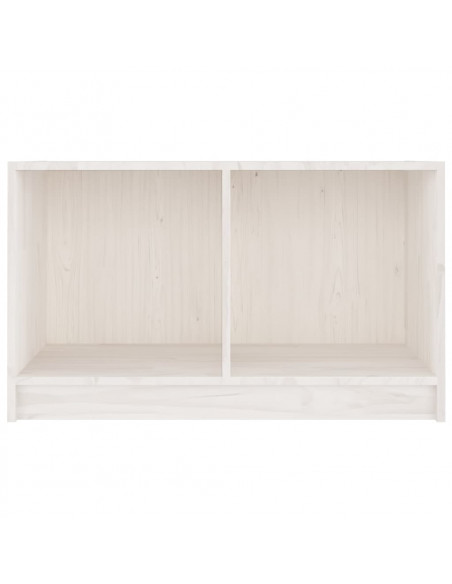 Mobile Porta TV Bianco 70x33x42 cm in Legno Massello di Pino
