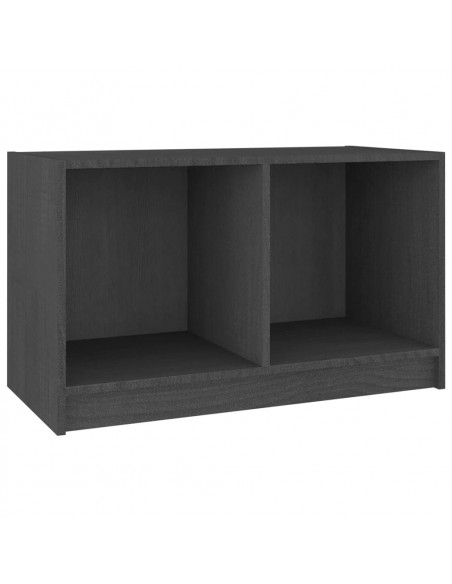 Mobile Porta TV Grigio 70x33x42 cm in Legno Massello di Pino