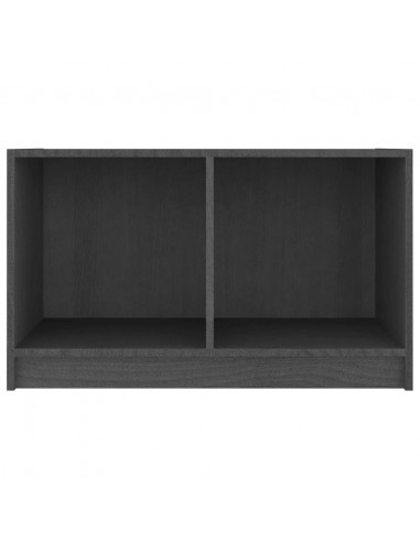 Mobile Porta TV Grigio 70x33x42 cm in Legno Massello di Pino