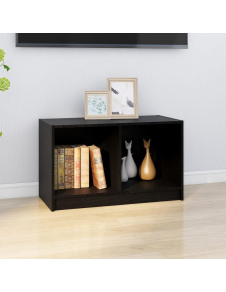 Mobile Porta TV Nero 70x33x42 cm in Legno Massello di Pino