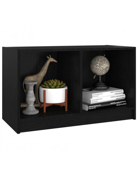 Mobile Porta TV Nero 70x33x42 cm in Legno Massello di Pino