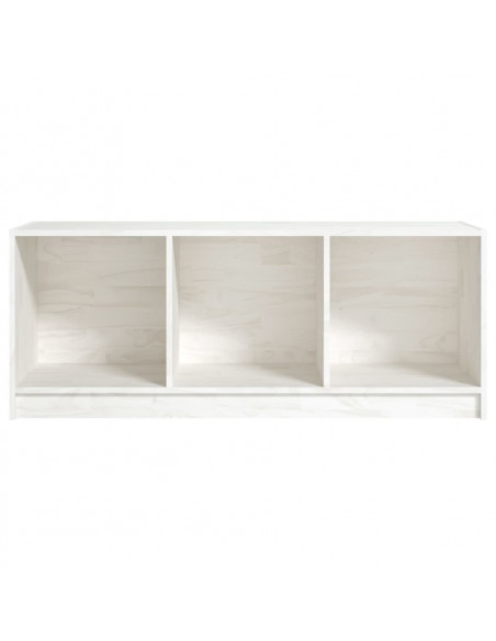Mobile Porta TV Bianco 104x33x41 cm in Legno Massello di Pino