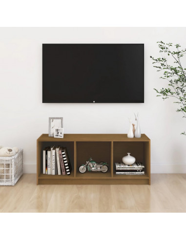Mobile Porta TV Marrone Miele 104x33x41 cm in Legno di Pino