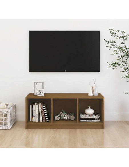 Mobile Porta TV Marrone Miele 104x33x41 cm in Legno di Pino