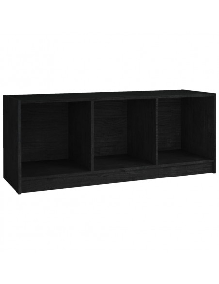 Mobile Porta TV Nero 104x33x41 cm in Legno Massello di Pino