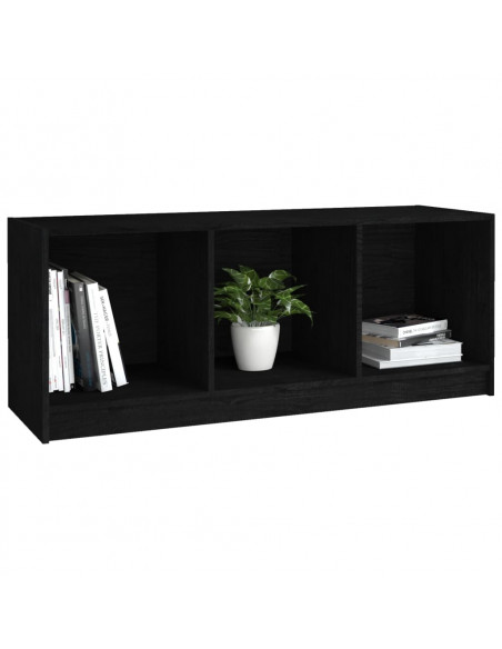 Mobile Porta TV Nero 104x33x41 cm in Legno Massello di Pino