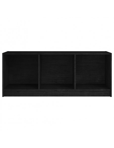 Mobile Porta TV Nero 104x33x41 cm in Legno Massello di Pino