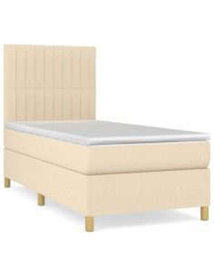 Giroletto a Molle con Materasso Crema 100x200 cm in Tessuto 2