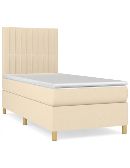Giroletto a Molle con Materasso Crema 100x200 cm in Tessuto