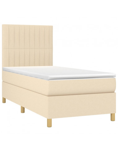 Giroletto a Molle con Materasso Crema 100x200 cm in Tessuto