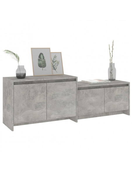 Mobile TV Grigio Cemento 146,5x35x50 cm in Truciolato