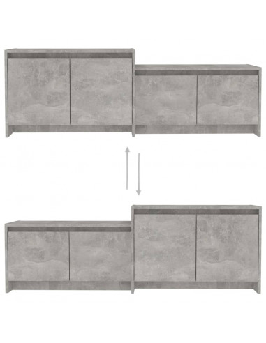 Mobile TV Grigio Cemento 146,5x35x50 cm in Truciolato