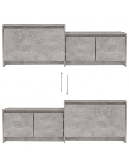 Mobile TV Grigio Cemento 146,5x35x50 cm in Truciolato