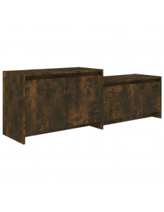 Mobile TV Rovere Fumo 146,5x35x50 cm in Truciolato 2