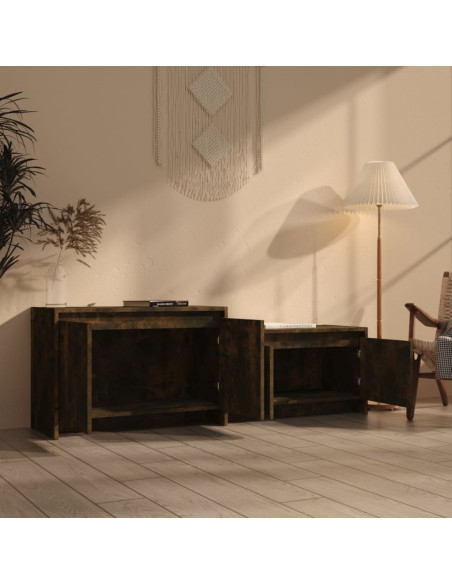 Mobile TV Rovere Fumo 146,5x35x50 cm in Truciolato