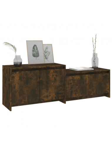 Mobile TV Rovere Fumo 146,5x35x50 cm in Truciolato