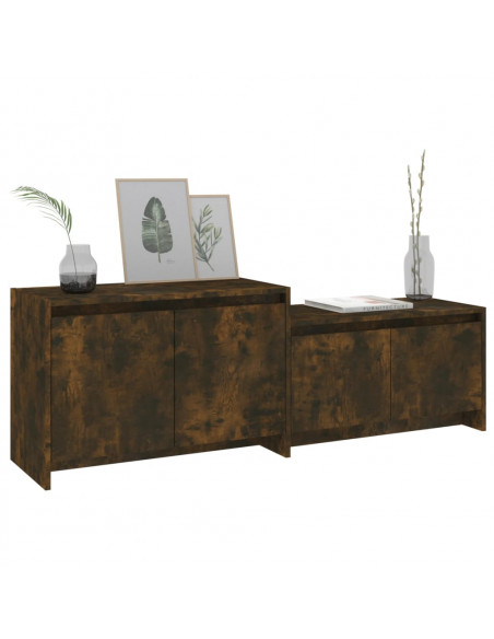 Mobile TV Rovere Fumo 146,5x35x50 cm in Truciolato