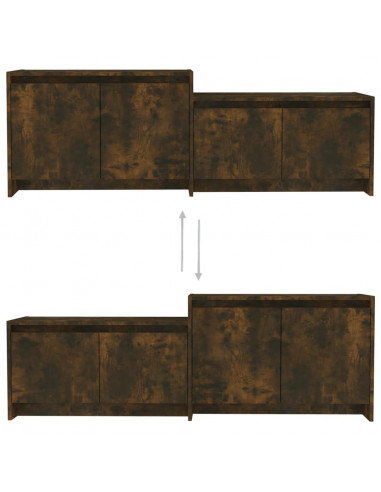 Mobile TV Rovere Fumo 146,5x35x50 cm in Truciolato
