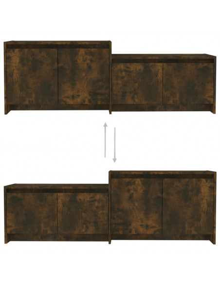 Mobile TV Rovere Fumo 146,5x35x50 cm in Truciolato