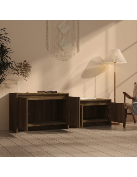 Mobile TV Rovere Marrone 146,5x35x50 cm in Truciolato