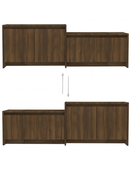 Mobile TV Rovere Marrone 146,5x35x50 cm in Truciolato