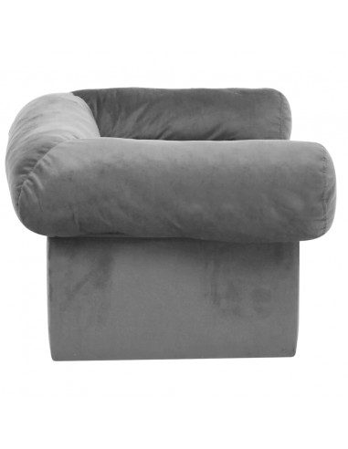 Divano per Cani con Cassetto Grigio 75x50x38 cm in Peluche