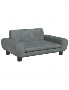 Lettino per Cani Grigio Scuro 70x45x33 cm in Velluto 2