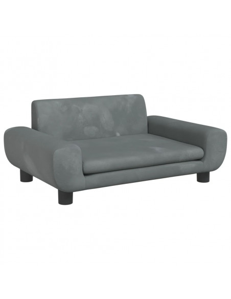 Lettino per Cani Grigio Scuro 70x45x33 cm in Velluto