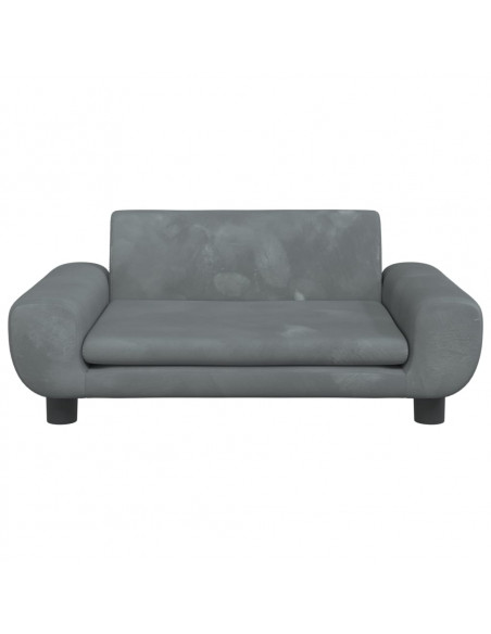 Lettino per Cani Grigio Scuro 70x45x33 cm in Velluto
