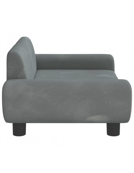 Lettino per Cani Grigio Scuro 70x45x33 cm in Velluto