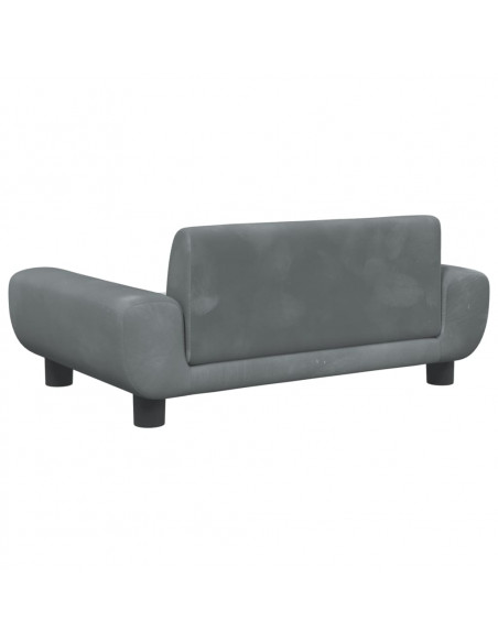 Lettino per Cani Grigio Scuro 70x45x33 cm in Velluto
