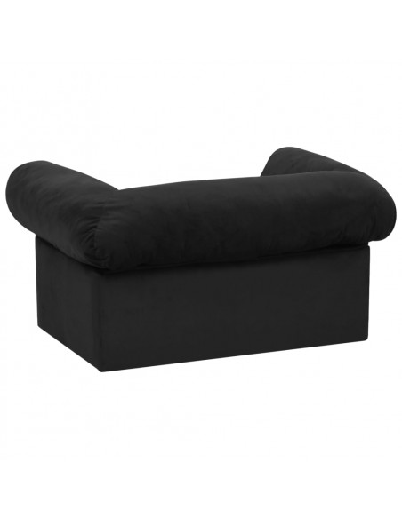 Divano per Cani con Cassetto Nero 75x50x38 cm in Peluche