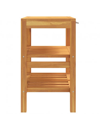 Mobile Vanità da Bagno con 2 Mensole 74x45x75 cm Legno Massello