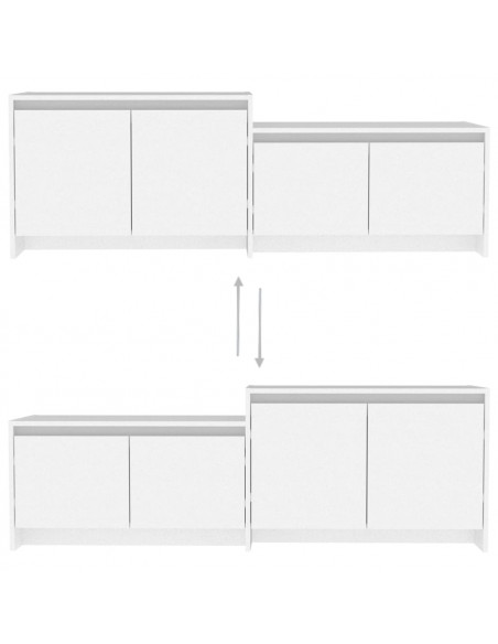 Mobile TV Bianco 146,5x35x50 cm in Truciolato