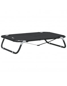 Lettino per Cani Pieghevole Tessuto Oxford Antracite e Acciaio 2