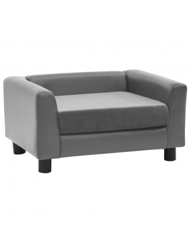 Divano per Cani Grigio 60x43x30 cm in Peluche e Similpelle