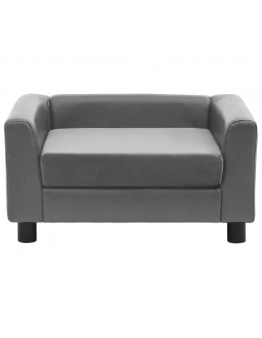 Divano per Cani Grigio 60x43x30 cm in Peluche e Similpelle